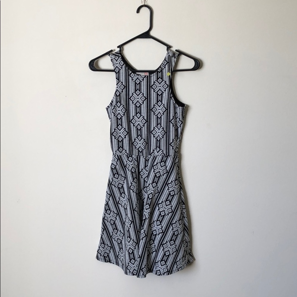 Black and white halter dress